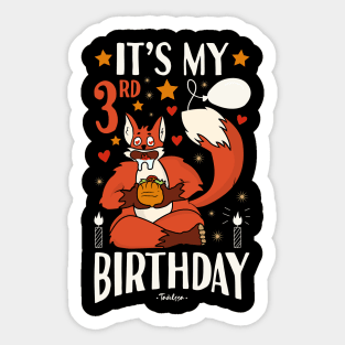 It's My 3rd Birthday Fox And Tacos Gifts Sticker